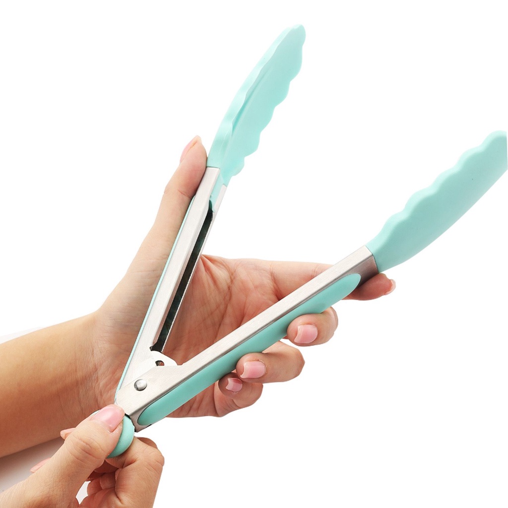 JY Capitan Makanan Kue Dan Gorengan Warna / Food Tongs Silicone Stainless / Capitan Silikon Murah Anti Lengket Quality Premium Import