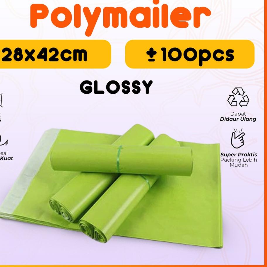 

PROMO HARI INI Plastik Packing Olshop Online Shop ol on shop Polymailer Warna Hijau Muda 28x42 isi 100 pcs Tebal Glossy MURAH murah