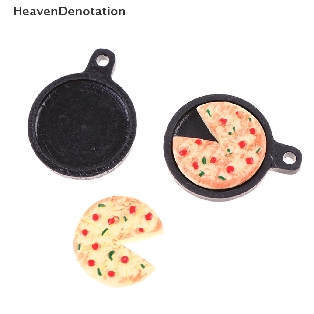 [HeavenDenotation] 1set Rumah Boneka Miniatur Buah Piring Pizza Bakeware Dapur Resin Set Anak Hadiah HDV