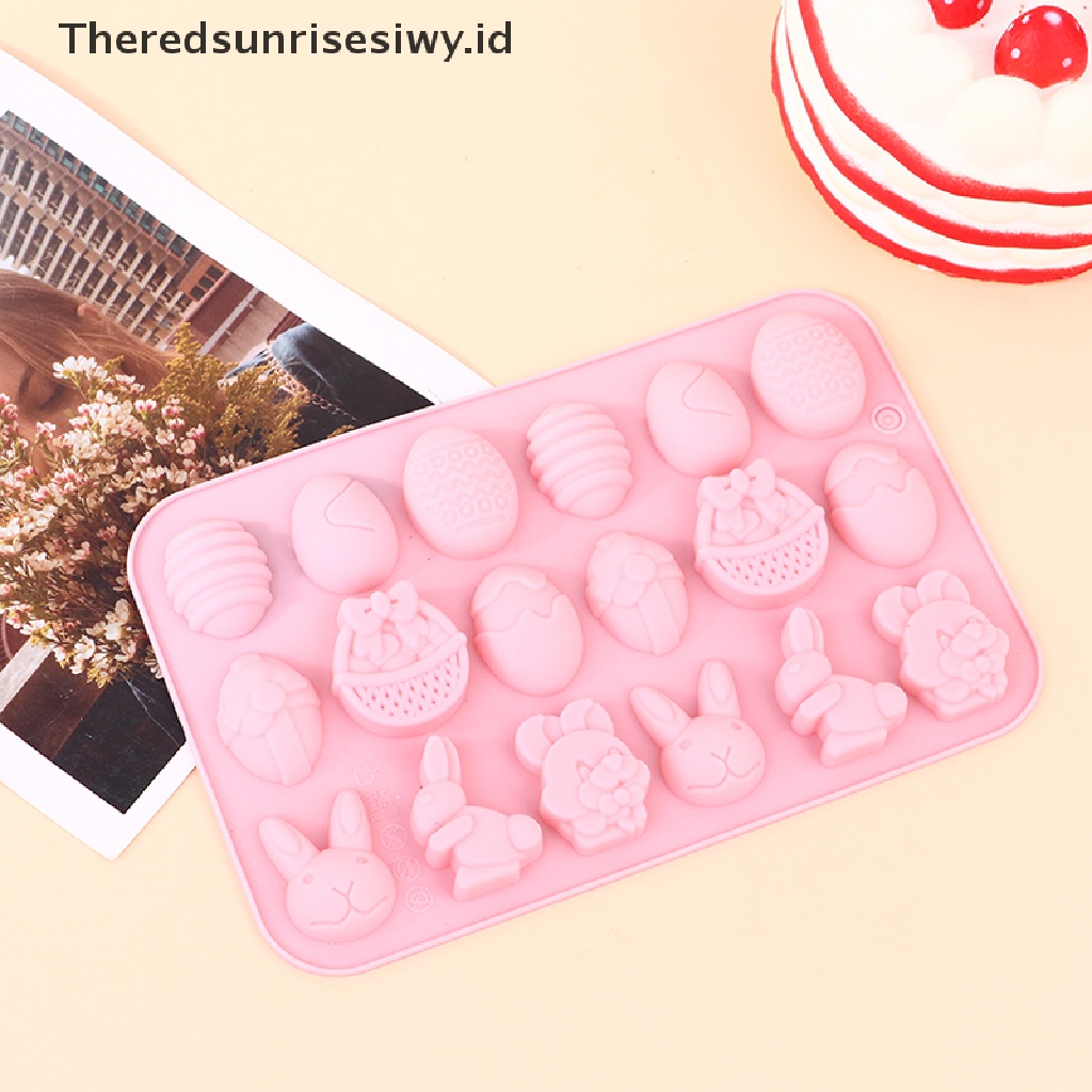 # Baju Lebaran # Easter Silicone Mold Rabbit Cetakan Kue Coklat Telur Berwarna Alat Baking Liburan~