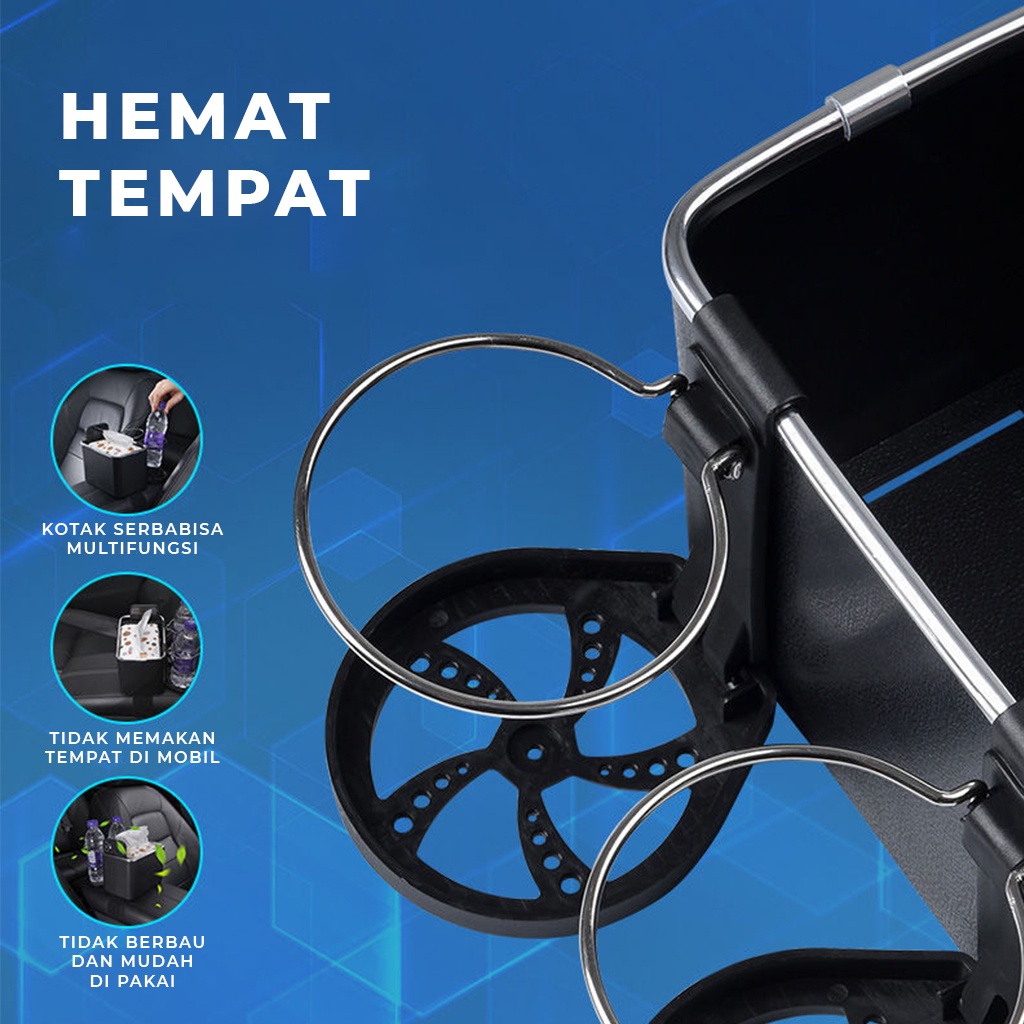 Tempat Tisu Mobil Kotak Tissue Serbaguna Storage Box Multifungsi Car Cup Holder Wadah Penyimpanan Handphone Gelas Botol Air Minum Rapi Anti Slip | GROSIRXPRESS