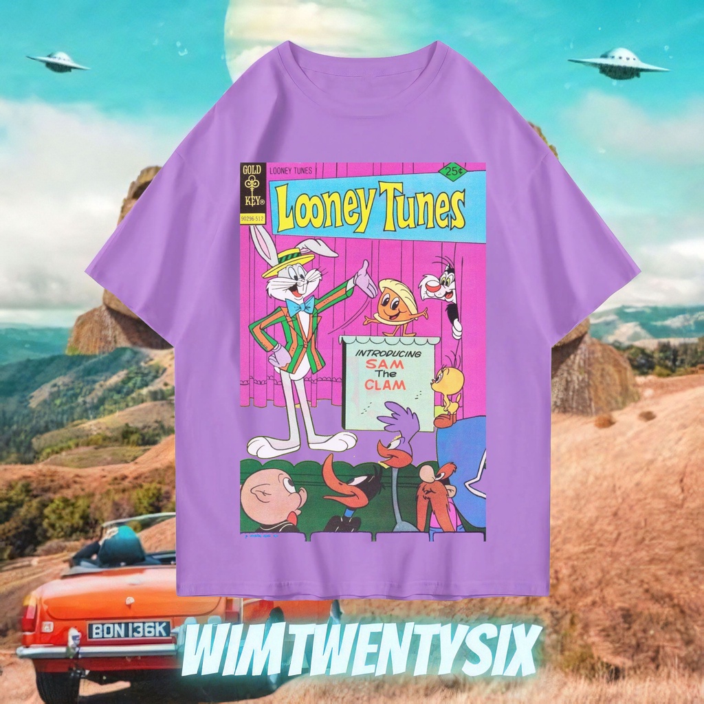 KAOS OVERSIZE CARTOON LOONEY TUNES BUGS BUNNY SHOWING VINTAGE TEE