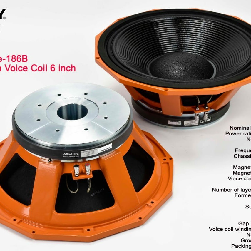 speaker ashley orange 186b original component orange186b 18 inch 6 inc