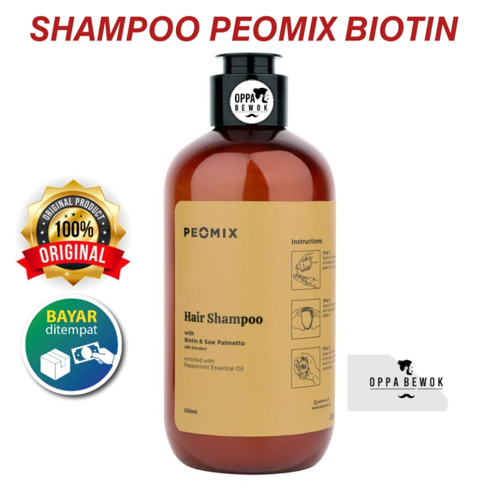 [ ORIGINAL 100% ] Shampoo Peomix Biotin Perawatan Rambut Hair Treatment ( pelebat rambut perawatan rambut rontok tipis )