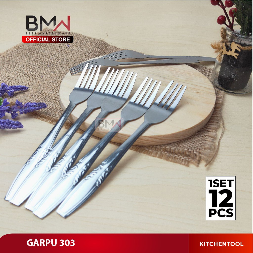1 Lusin Sendok Makan Motif Batik Peralatan Makan Stainless Steel