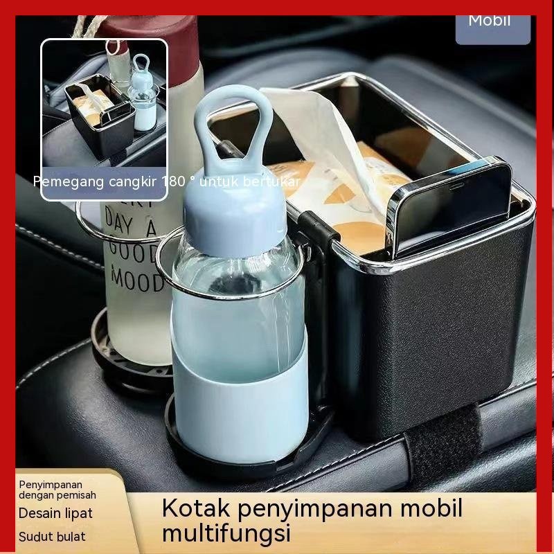 【Ready Stock】Kotak Tisu Mobil Multifungsi / Cup Holder / Handphone/Car Storage Box Car/ Minuman Multifungsi Untuk Konsol Tengah Mobil