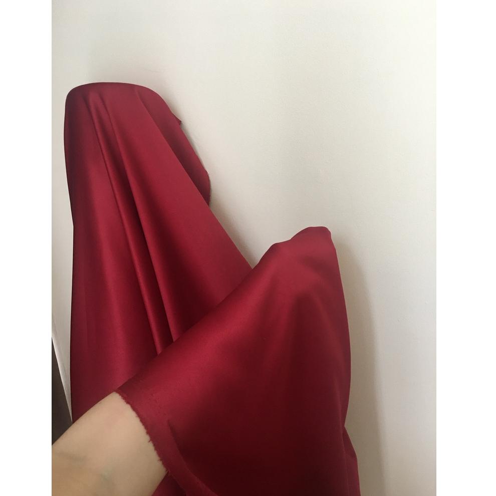 HOT SALE M90 Kain Satin Velvet Premium Warna Merah Maroon Bahan Seragaman bahan Furing Bisa untuk Ba