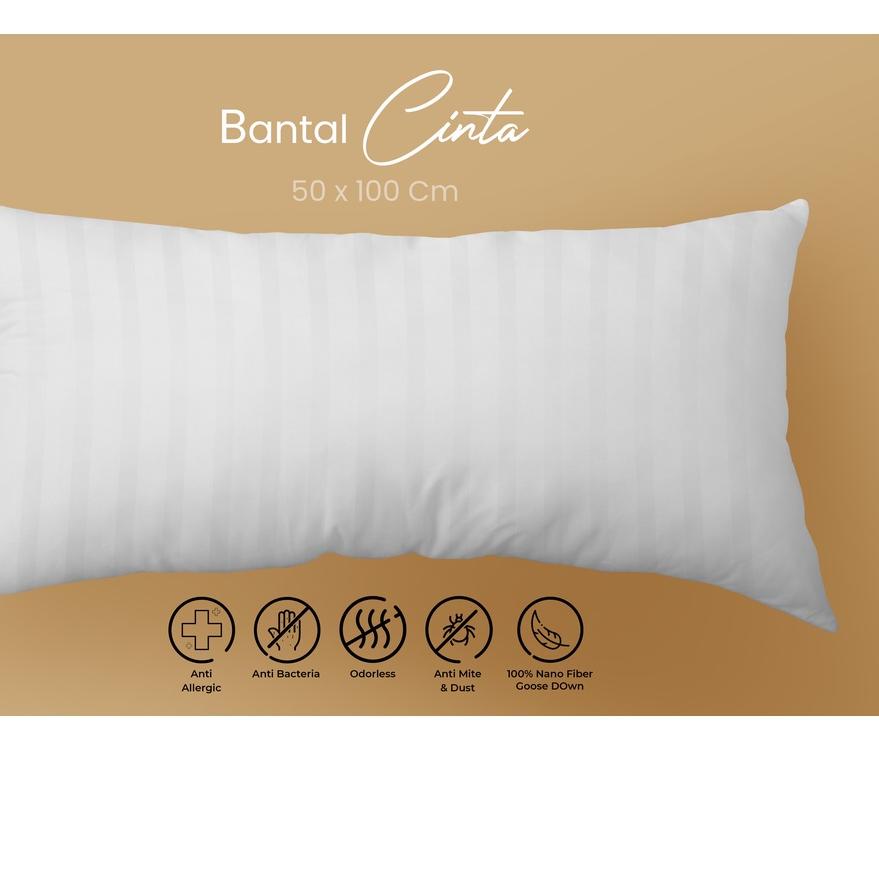 ➧ Bantal Tidur Cinta Panjang Isian Silikon & Bulu Angsa Ukuran Jumbo  By Kimsi Original 100% ➸
