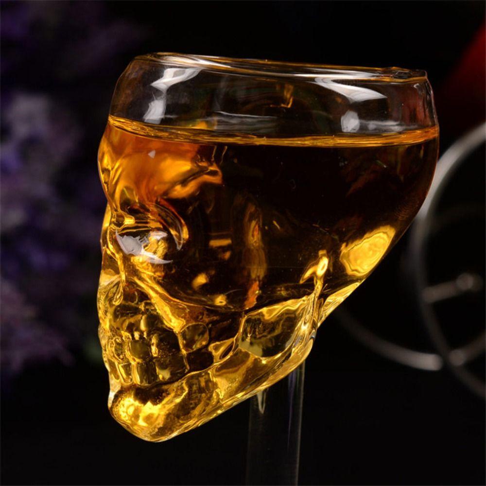 TOP Skull Cup Kitchen Wine Bar Decor Botol Minum Cocktail Aksesoris Tinggi Botol Tengkorak Kaca