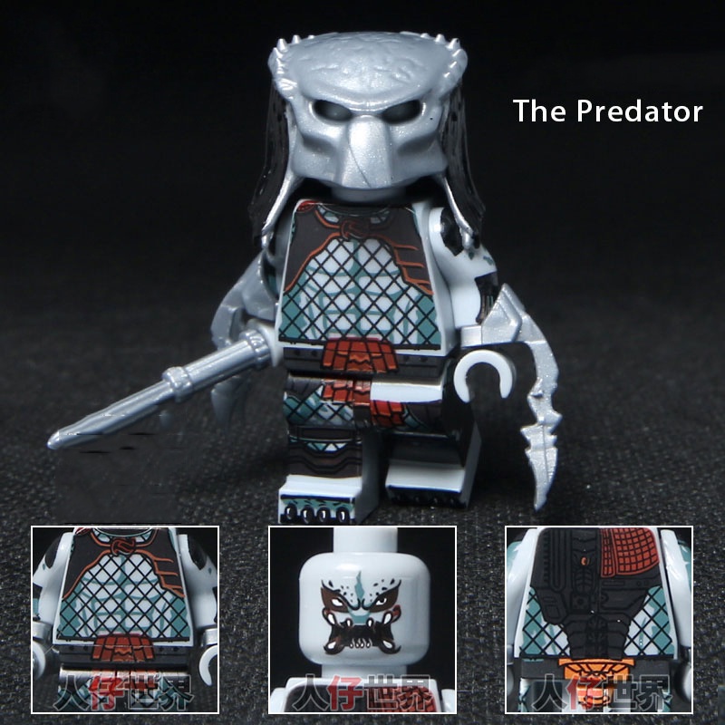 Karakter Film Alien Killer Predator Man Aberdeen Puzzle Rakitan Blok Bangunan Mainan Dekorasi Desktop