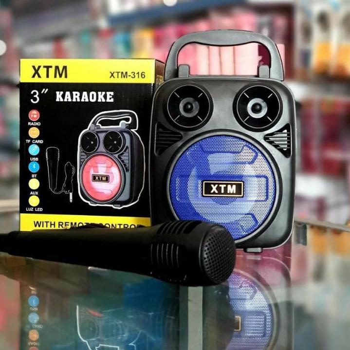 ✷ XTM 316 Speaker Bluetooth Speaker Mic Karaoke Wireless Portable Music Karaoke XTM-316 ➣