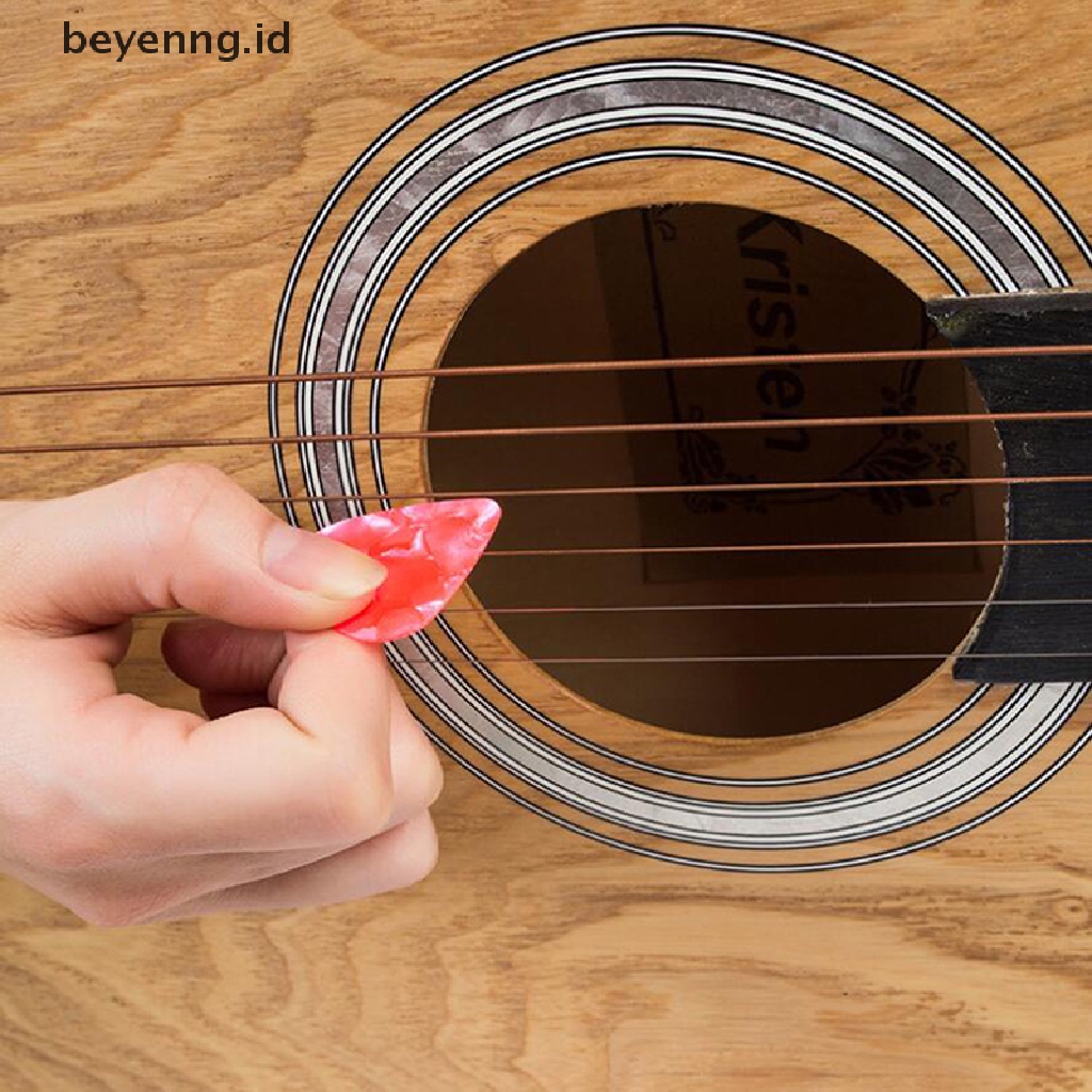 Beyen 10Pcs Plectrums 1 Pick Holder Elektrik Celluloid Acoustic Guitar Picks Colorful ID
