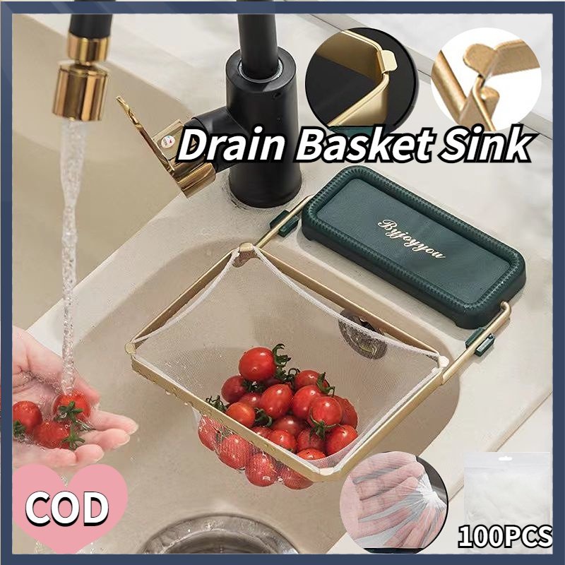 【READY STOC】 100 PCS Drain Basket Sink / Saringan Westafel Cuci Piring / Sink Filter Rack Stainless