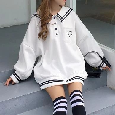 Sweater LOVE POCKIE KERAH Atasan Crewneck Oversize Wanita Jacket Ala Korean Fashion Terkini Outfit Kasual