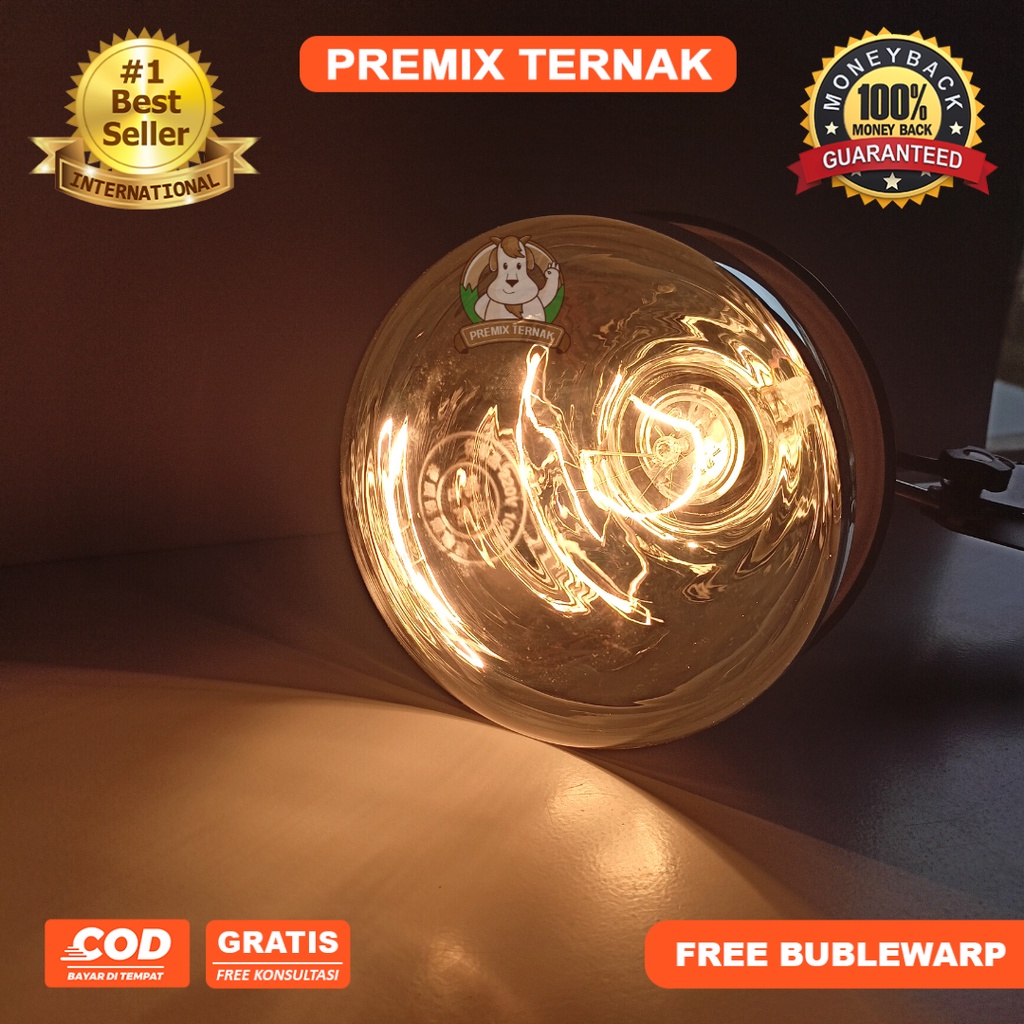 Lampu Penghangat Hewan Peliharaan 100W 150W 200W - Nyala Kuning Bukan Infrafred