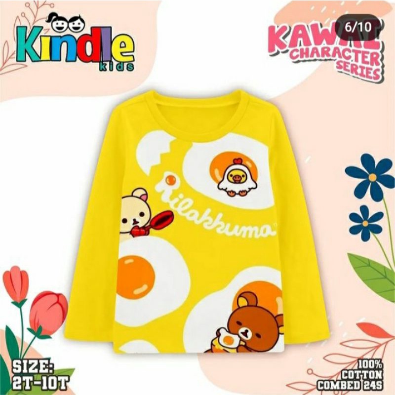 KAOS LENGAN PANJANG KAWAI KARTUN KINDLE KIDS (BRP06)