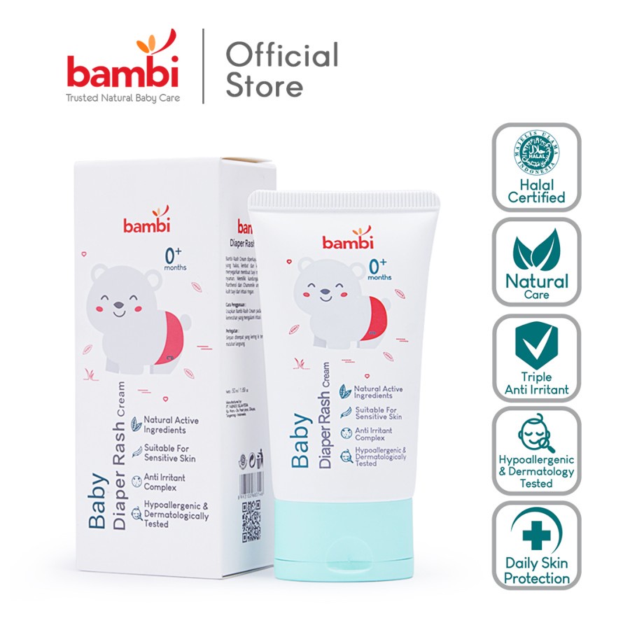 Makassar ! Bambi Baby Diapers Rash Cream Tube 50 ml