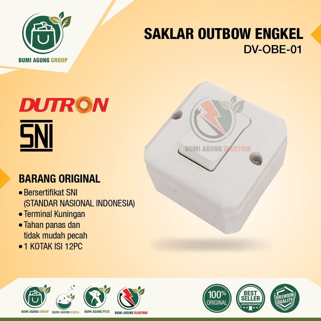 Saklar Engkel Single Outbow DUTRON OB Saklar Tunggal tempel satu 1 SNI