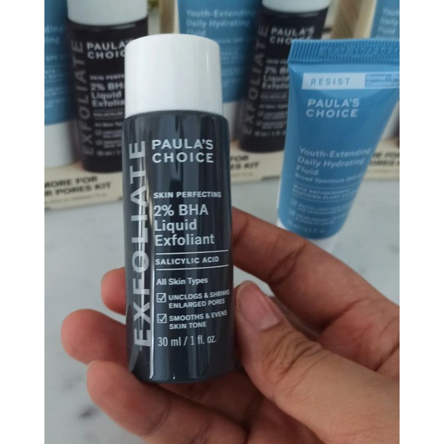 THEBLUERIBBON 30ML PAULA'S CHOICE SKIN PERFECTING 2% BHA LIQUID EXFOLIANT , YOUTH EXTENDING DAILY HYDRATING FLUID SPF 50