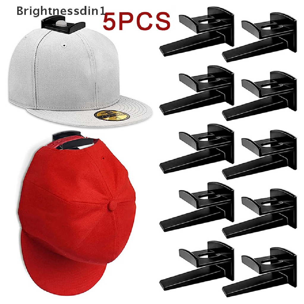 [Brightnessdin1] 5pcs Self Adhesive Baseball Caps Hooks Wall Mount Hats Organizer Holders Hanger Butik