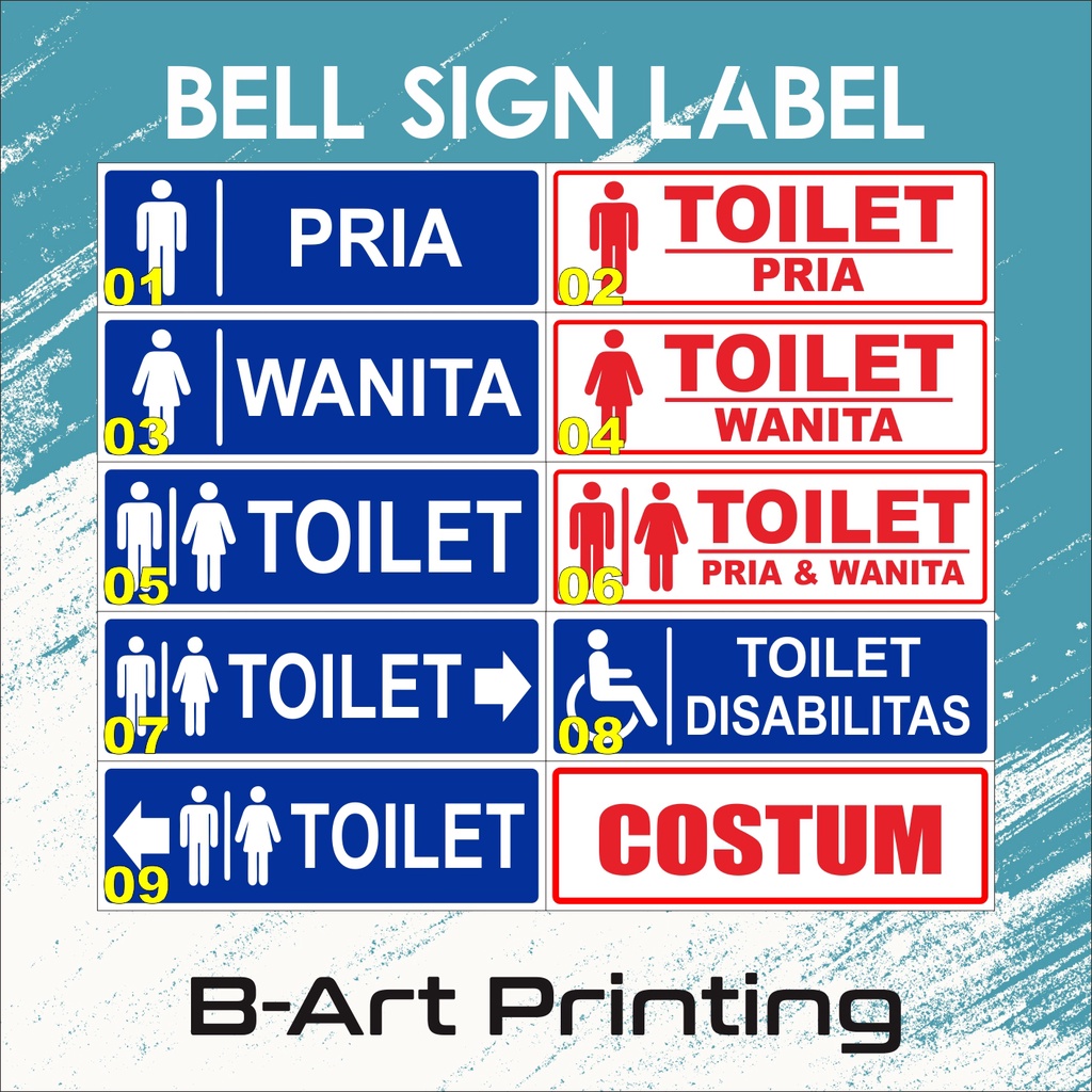 AKRILIK SIGN AKRILI PETUNJUK Sticker Toilet Waterproof Toilet Pria Wanita Petunjuk Arah Toilet SIGN AKRILIK K3 RAMBU TOILET Rambu Akrilik TOILET Kanan/ Kiri Toilet Disabilitas Difable