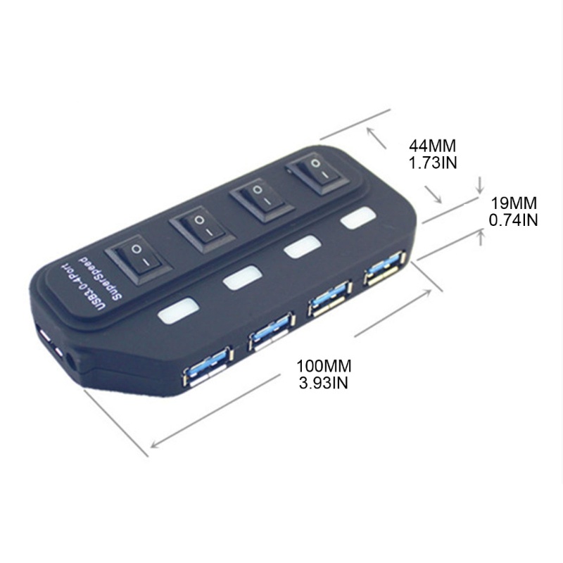 Zzz 4-port USB3.0 Hub Dengan Saklar On Off USB Splitter Adaptor Expander Multi port