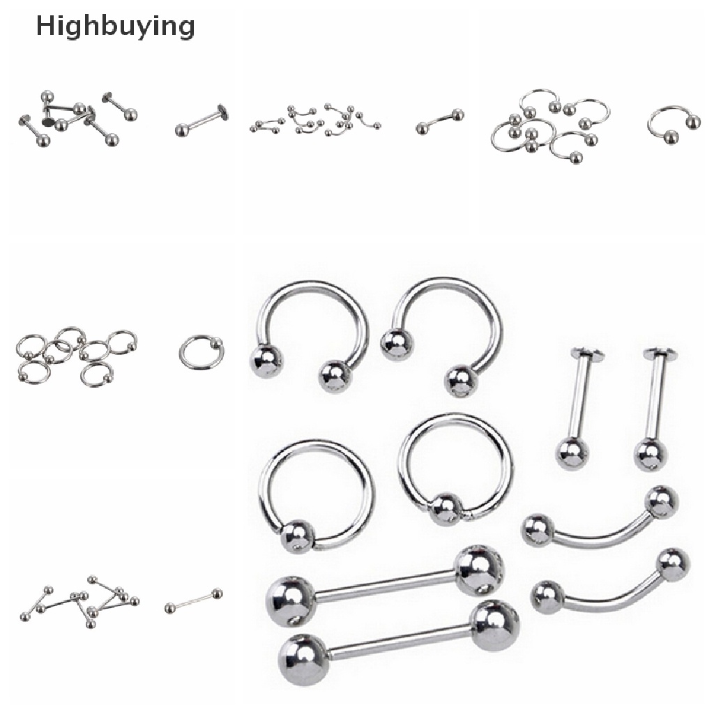 Hbid Perhiasan Tubuh Stainless Steel Alis Lidah Bar Labret Bibir Hidung Rings Glory