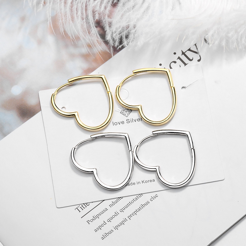 Anting Liontin Hati Gaya Korea Untuk Aksesoris Perempuan