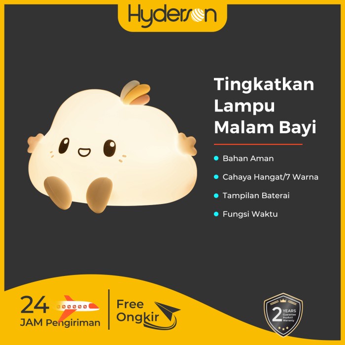 Terlaris Hyderson Lampu Tidur Lucu Led 7 Warna Lampu Tidur Aesthetic Silikon Ma