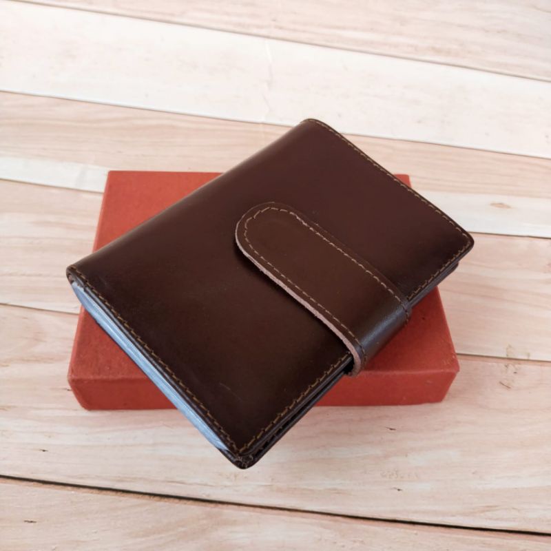CARD HOLDER KULIT PULL UP KULIT ASLI LEMBUT POLOS KANCING