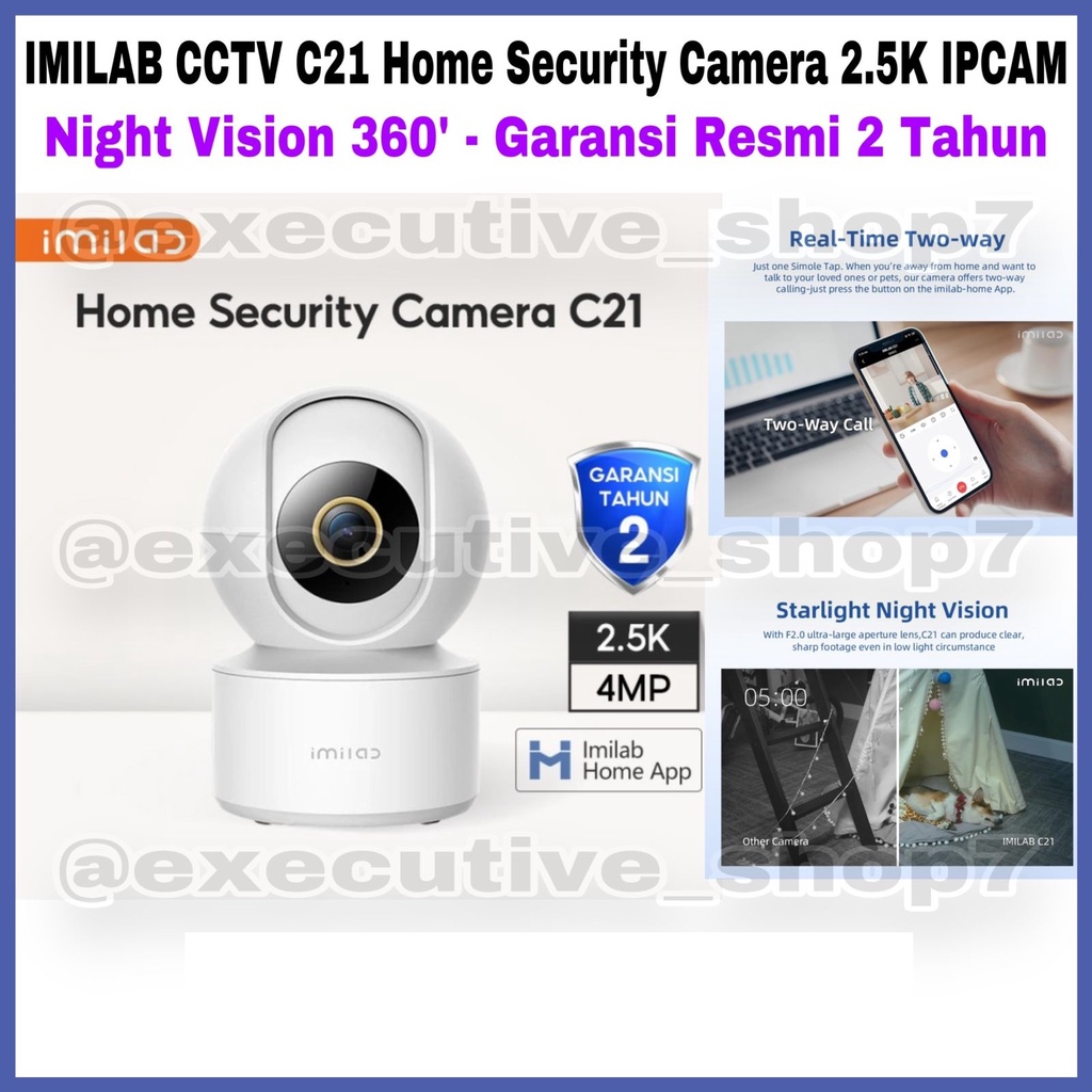 IMILAB CCTV C21 Home Security Camera 2.5K IPCAM - Night Vision 360°   Garansi Resmi 2 Tahun