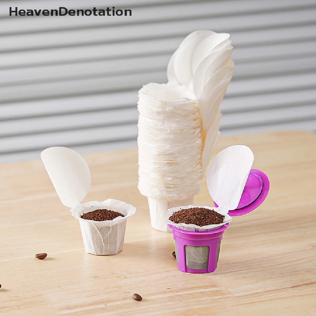 [HeavenDenotation] 50pcs Filter Kopi Portable Kertas Isi Ulang Coffee Maker Filters Dengan Penutup HDV