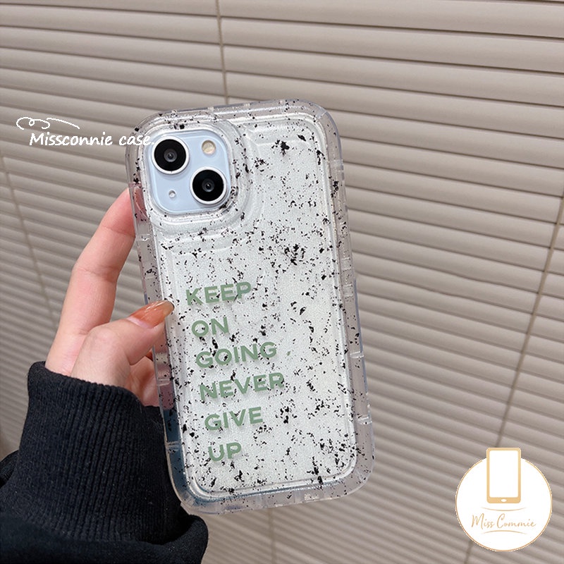 IPHONE Airbag Bening Sederhana Soft Tpu Case Kompatibel Untuk Iphone11 12 14 13 Pro Max7 8 Plus X XR 6s 6 Plus XS Max Art Speckle Motif Tinta Shockproof Back Cover