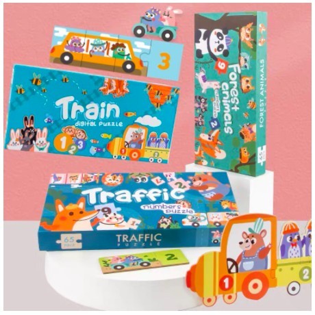 Puzzle Forest Animal Numbers Puzzle - Floor Puzzle - Education Puzzle