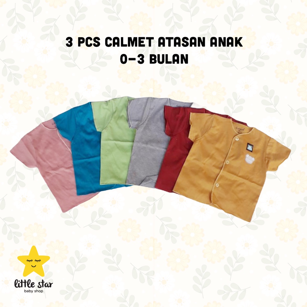 3 PCS Calmet Atasan Anak Bayi | Baju Bayi Cewek Cowok