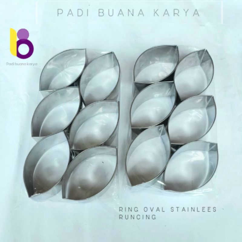 ring roti oval runcing / cetakan roti oval 10 11 tinggi 4cm isi 12 pcs (1lusin) loyang cheese cake s