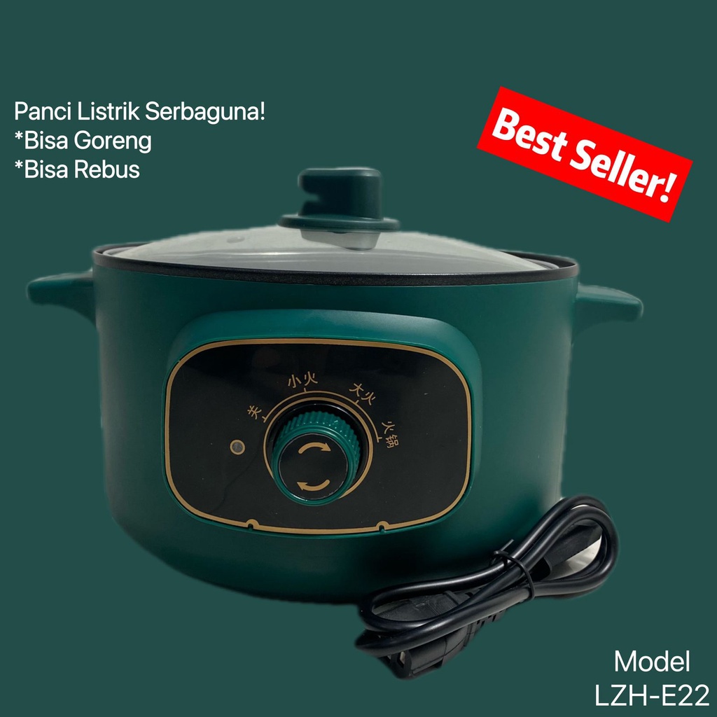 Panci Listrik Serbaguna Electric Cooking Pot  - Panci Multifungsi Non-Stick - Multifunctional Electric Frying Pan Panci Listrik Lapisan Teflon