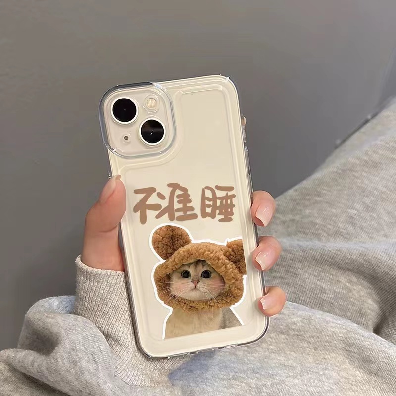 IPHONE Soft Case Kucing Anjing Lucu Kompatibel Untuk Casing Iphone14 13 12 Pro Max 11 XS XR X8 7 6S Plus Transparan TPU Silikon Shockproof Phone Cover