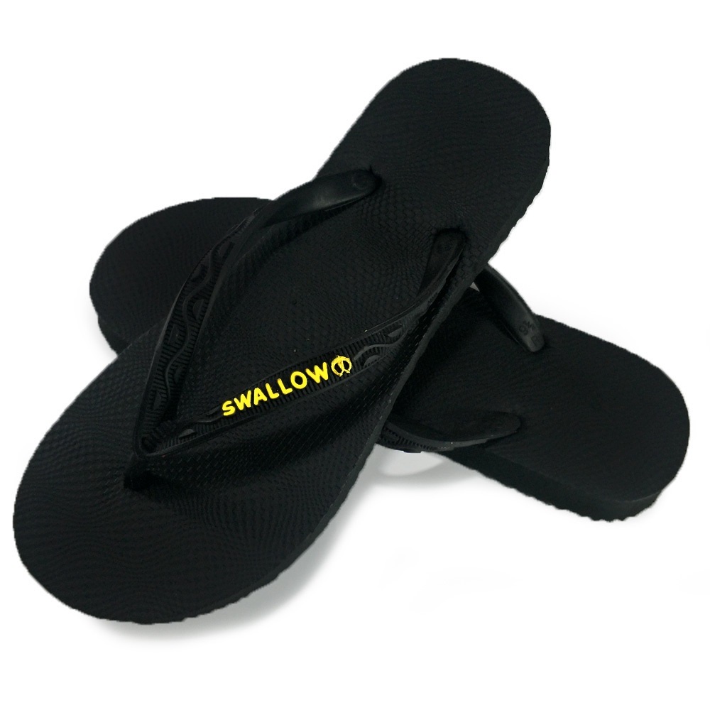 Sandal Jepit Swallow Black Pearl Wanita Full Hitam