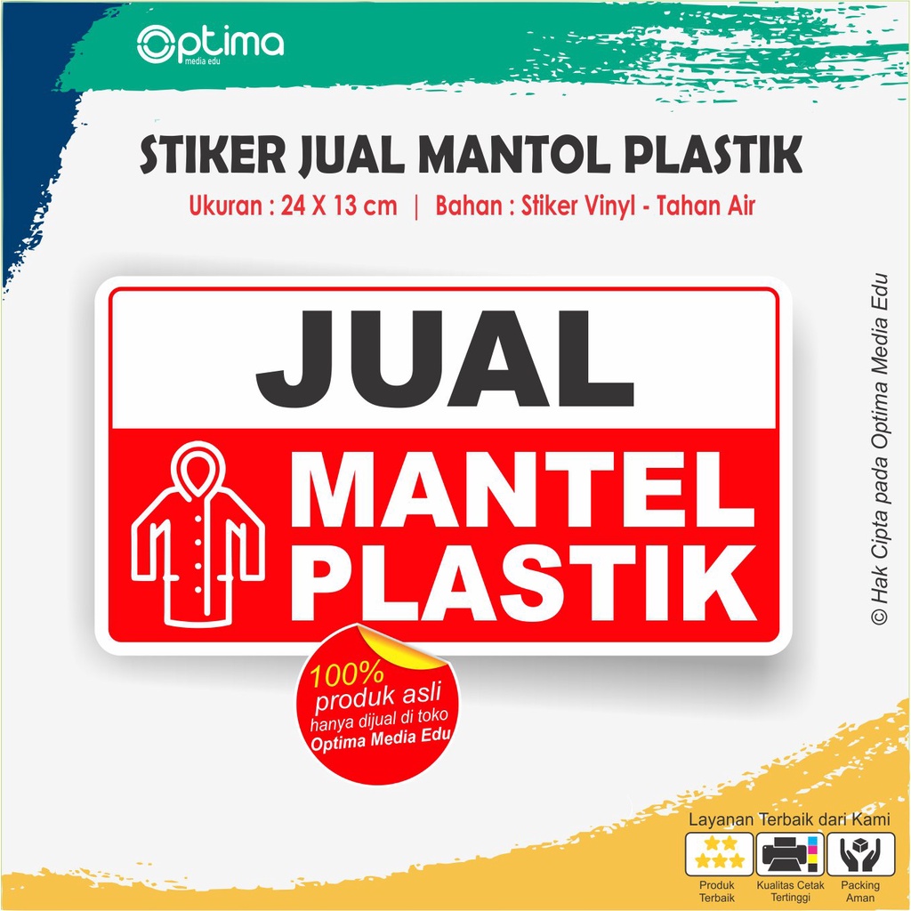 

Stiker Tulisan Jual Mantol / Mantel Plastik / jas hujan plastik