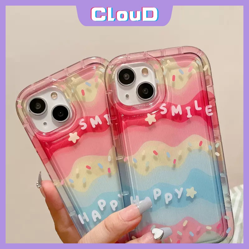 IPHONE Pelangi Casing Warna-Warni Kompatibel Untuk Iphone11 14 13 12 Pro Max 6 6s Xr X Xs Max 6 7 6s 8 Plus SE 2020 Lembut TPU Shockproof Airbag Transparan Phone Cover