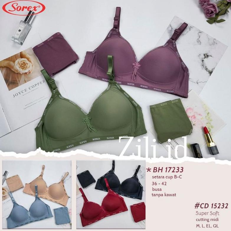 SOREX Bra Set Super Soft Kawat Busa ( BRA + CD ) - Hitam, 38-QL di D'zili  Shop | Tokopedia