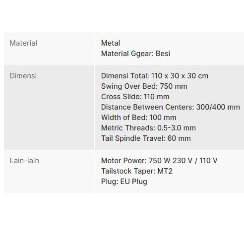 Mesin Bubut Mini Brushless 900W 750mm WM210V