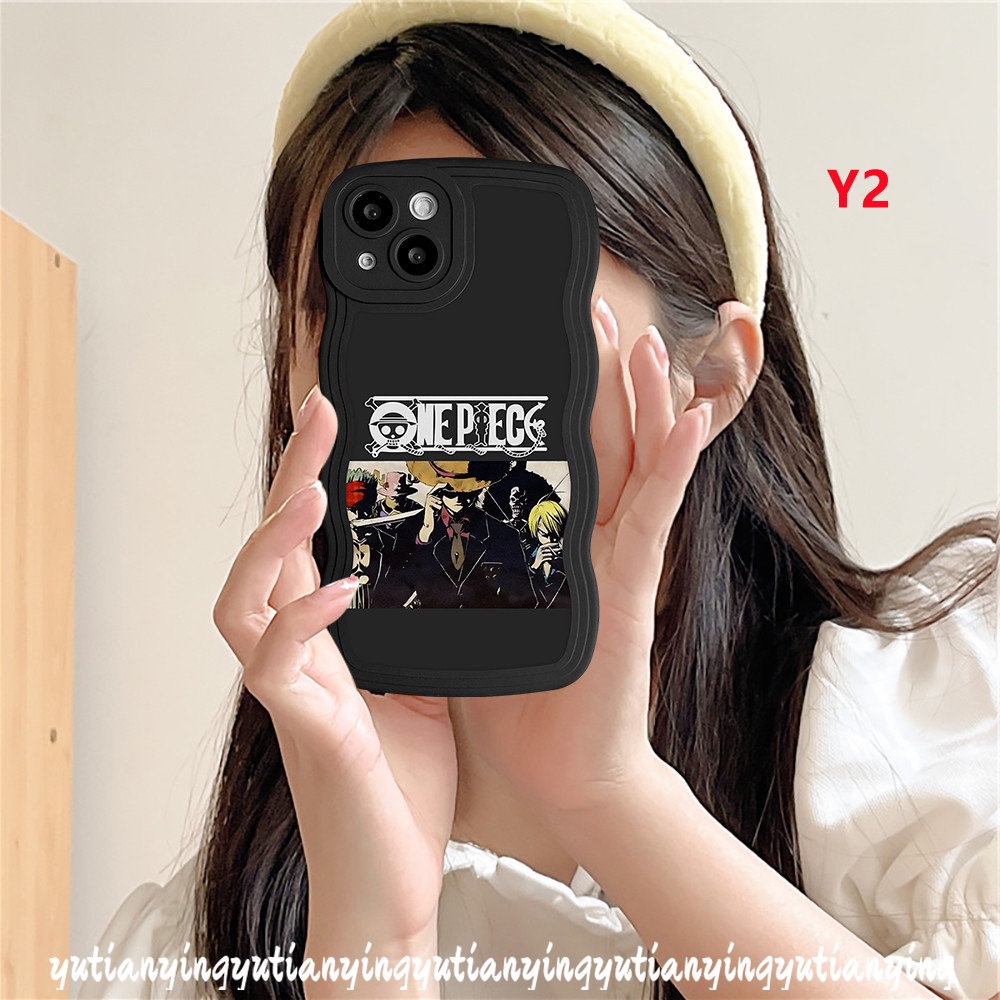 Xiaomi Redmi Note 10 8 9 11 10s 11Pro 9s 10Pro Max Mi 11T Pro Redmi 9T 10 A1 10C 9 A1 + 10A 9A 9C NFC POCO X3 NFC Pro M3 Trendy Brand One Piece Luffy Cartoon Wavy Edge Soft Sarung