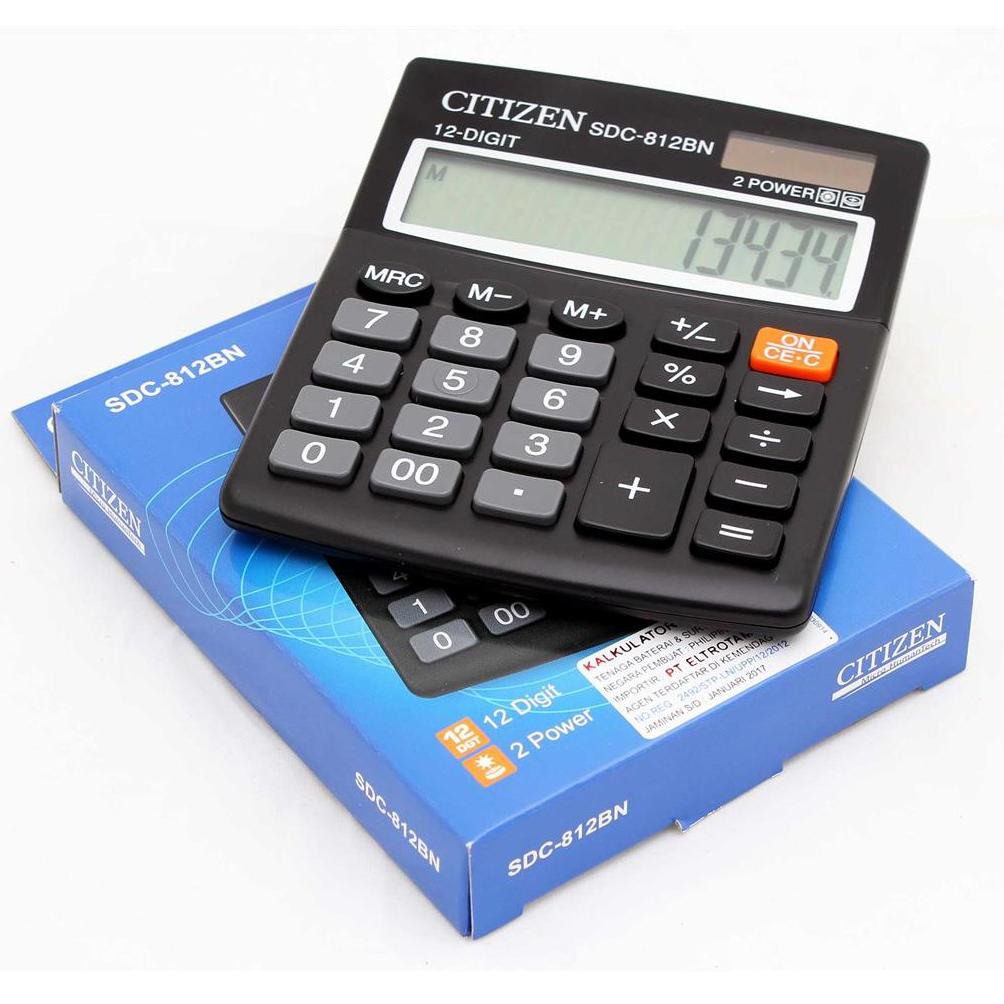 

One and Only Kalkulator 12 Digit Angka CITIZEN SDC 812 - Calculator Digital