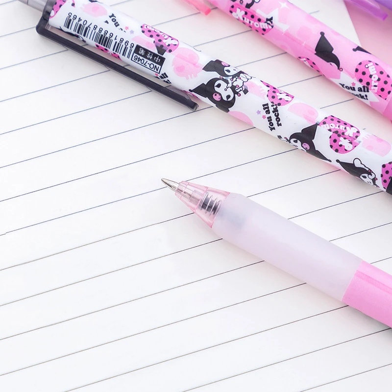 [Warna Random] 1pc Kawaii 0.5mm Anime Print Gel Pen Press Tulisan Handle Pen Siswa Sekolah Kantor Perlengkapan Alat Tulis