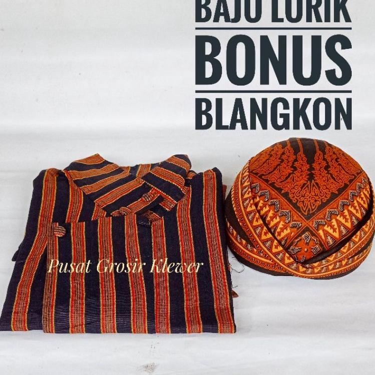 Terbaru Baju Lurik JaPria | Baju Lurik Bonus Blangkon | Baju Lurik JaPria | Surjan Lurik Pria | Surj