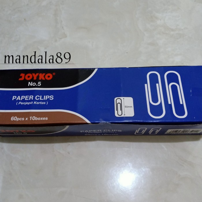 

Terlaris Paper Clips No.5 @10 Kotak Merk Joyko