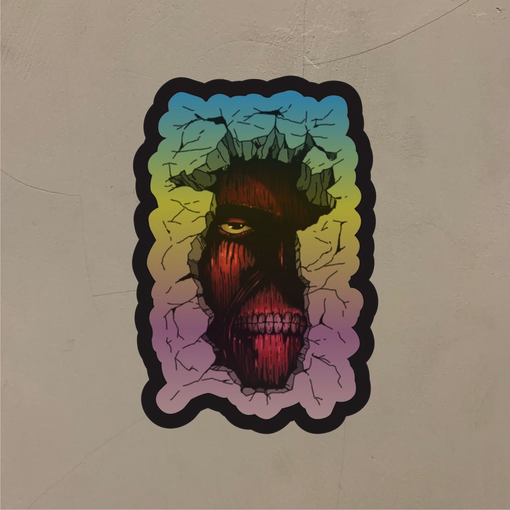 

Stiker Anime Hologram Wall Titan AOT Case Hp dan Laptop 7 Cm