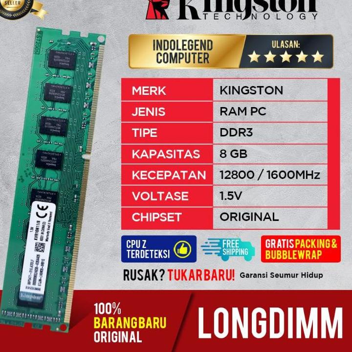 ➺ KINGSTON DDR3 8GB PC LONGDIM ✯